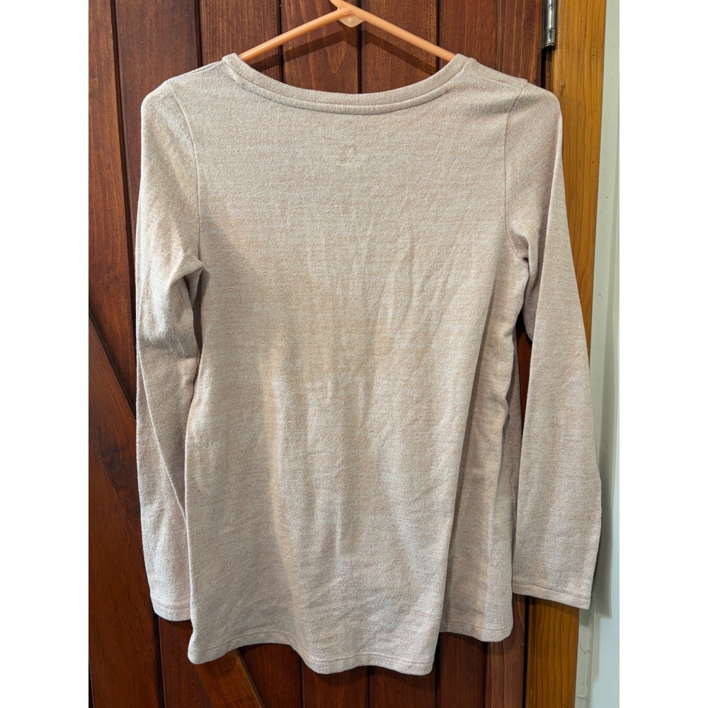 American Eagle Soft & Sexy Plush V-Neck Long Sleeve Top Light Pink Medium - Picture 2 of 3